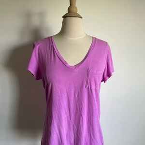 GAP Lilac V-Neck Tee with Pocket size Small